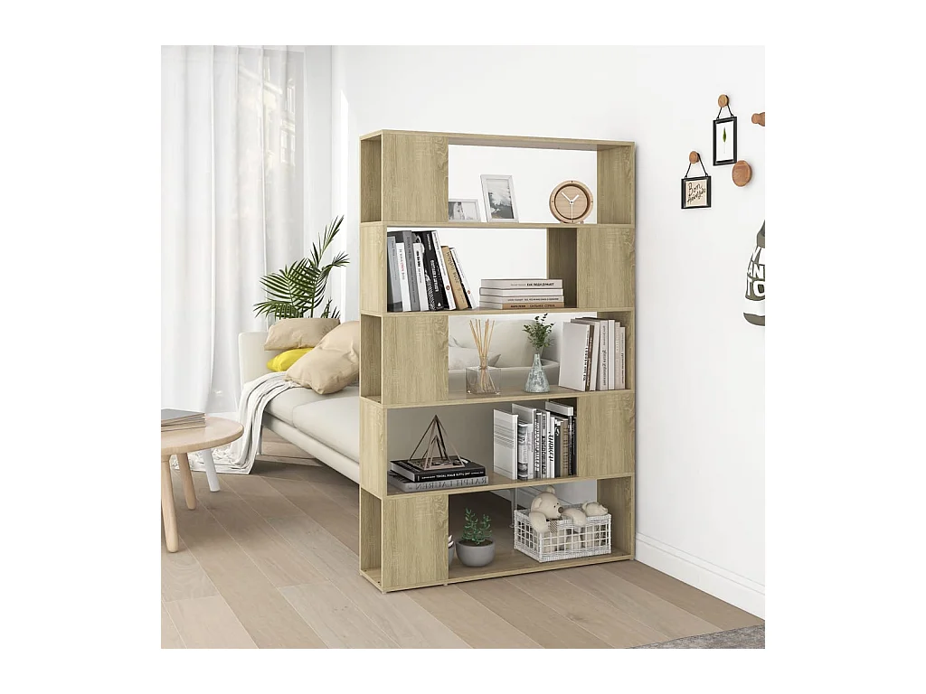 Boekenkast/kamerscherm 100x24x155 cm bewerkt hout sonoma eiken