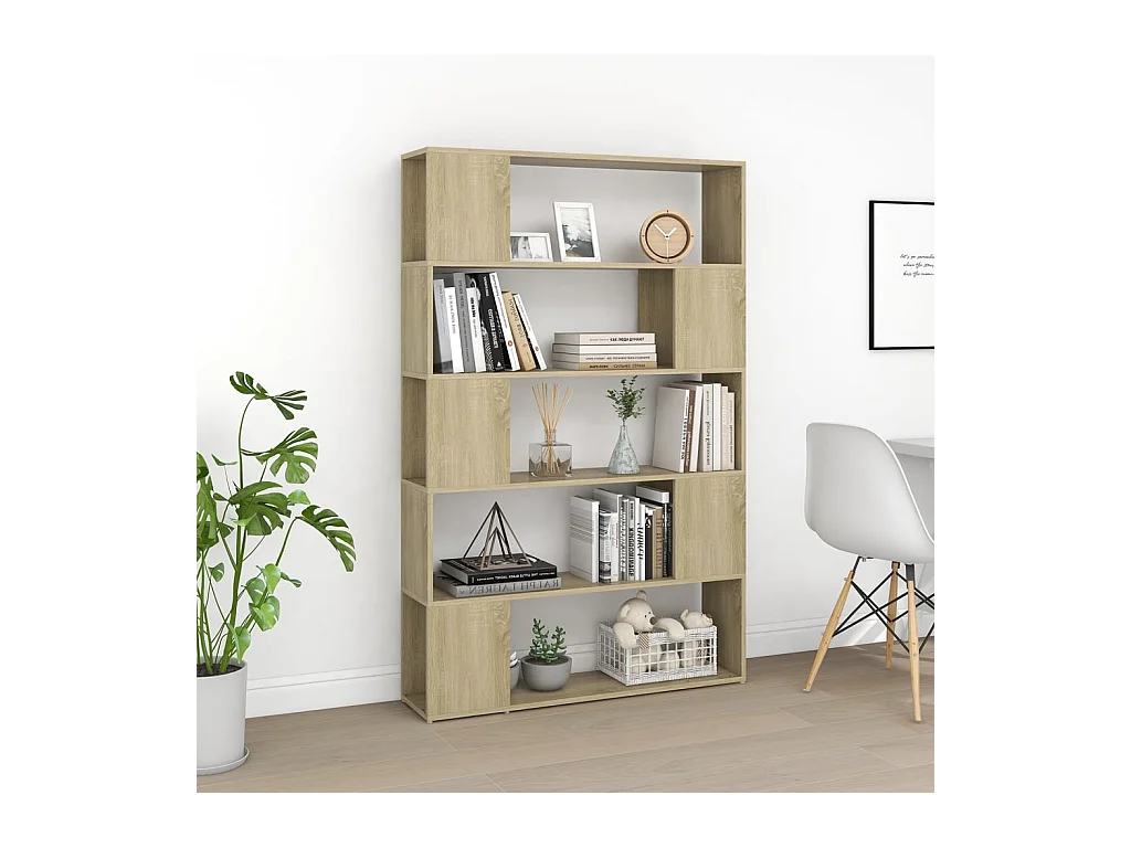 Bücherregal Raumteiler Sonoma-Eiche 100x24x155 cm Holzwerkstoff