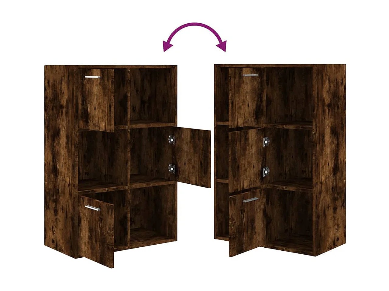 Opbergkast 60x29,5x90 cm gerookt eikenkleurig