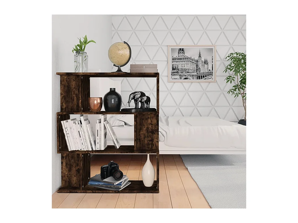 Libreria/Divisorio Rovere Fumo 80x24x96 cm in Legno Multistrato