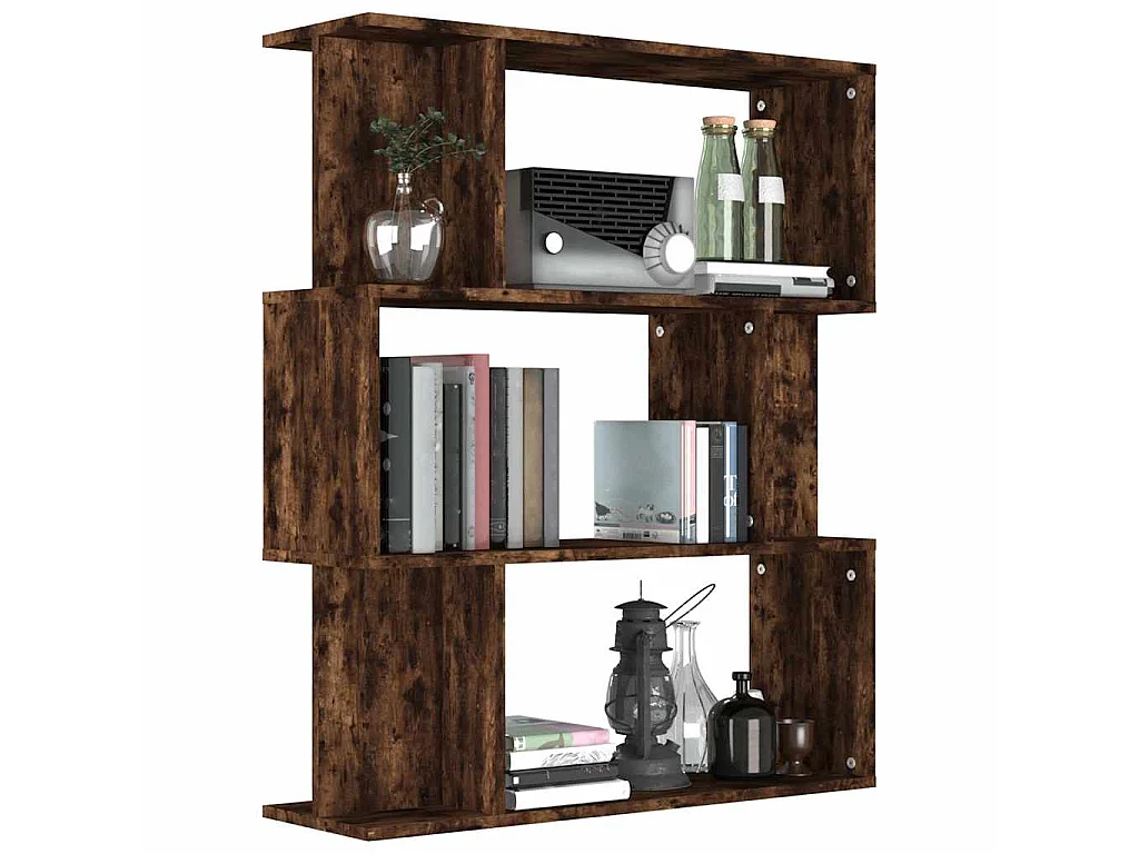 Bücherregal/Raumteiler Räuchereiche 80x24x96 cm Holzwerkstoff