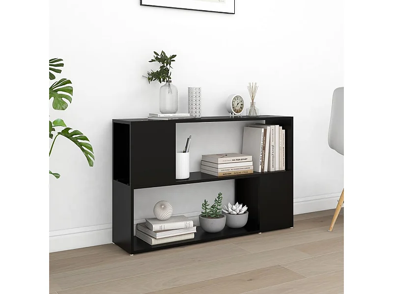 Librería de madera contrachapada negro 100x24x63 cm