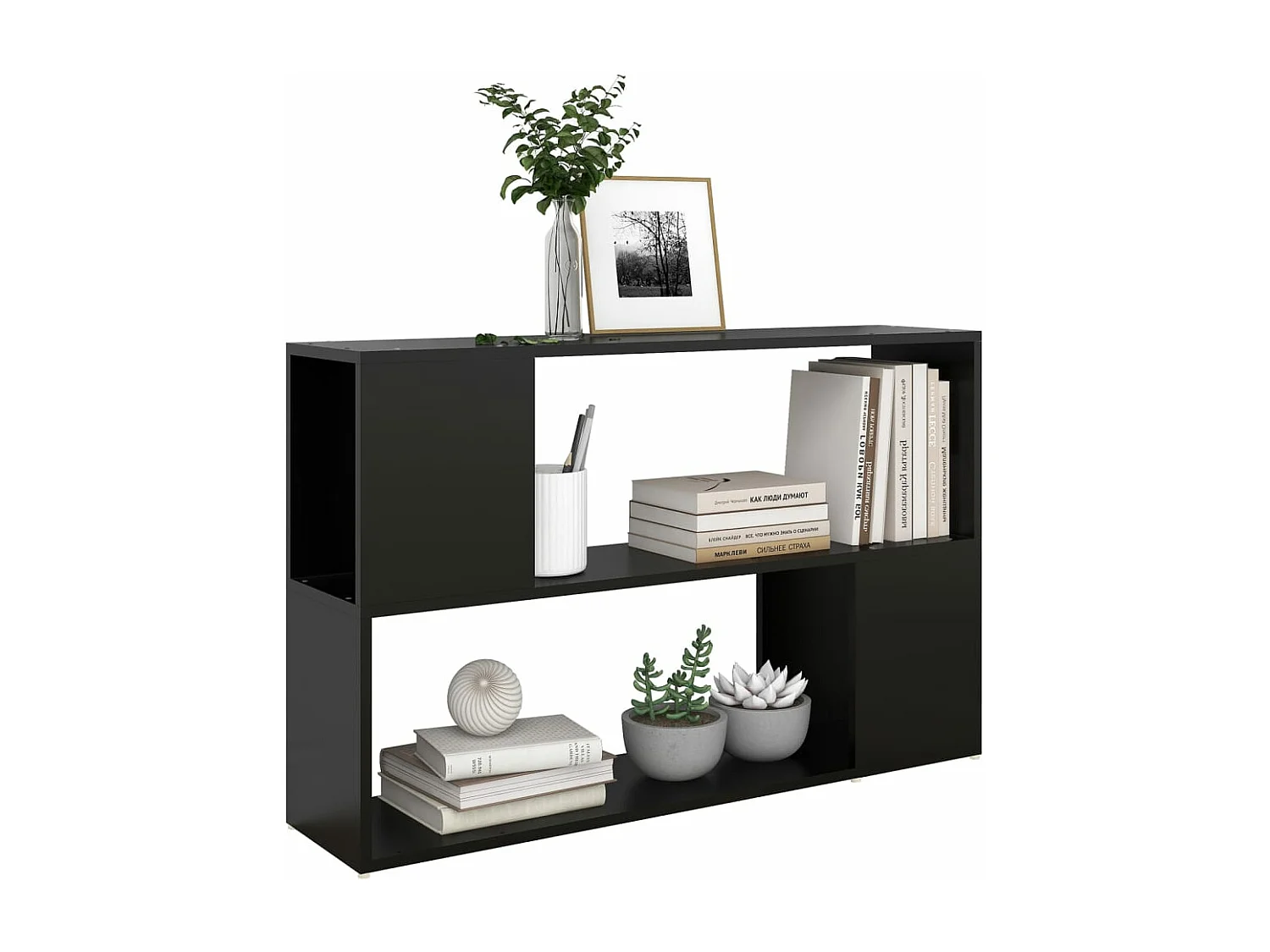 Bibliothèque Noir 100x24x63 cm Bois d'ingénierie