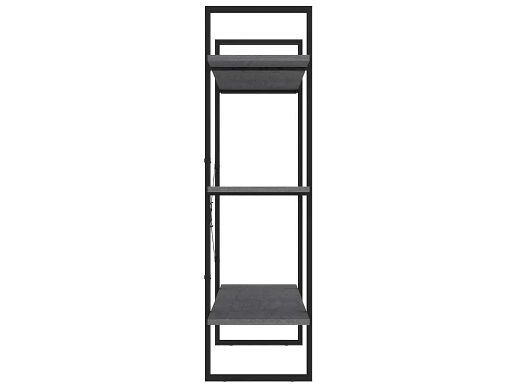 Bibliothèque à 3 niveaux Gris 100x30x105 cm Bois de pin massif