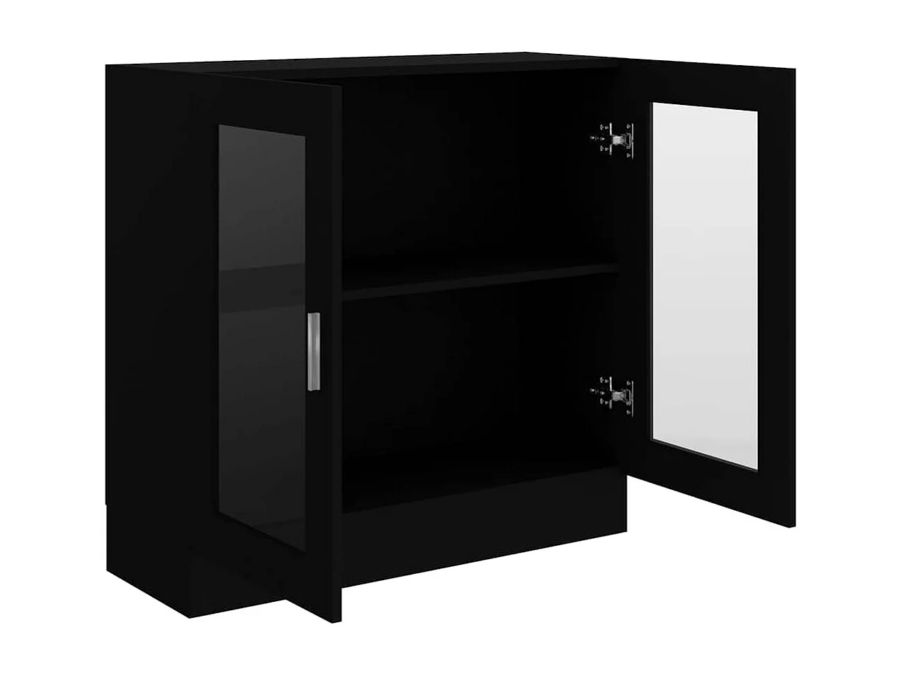 Vitrinenschrank Schwarz 82,5x30,5x80 cm Holzwerkstoff