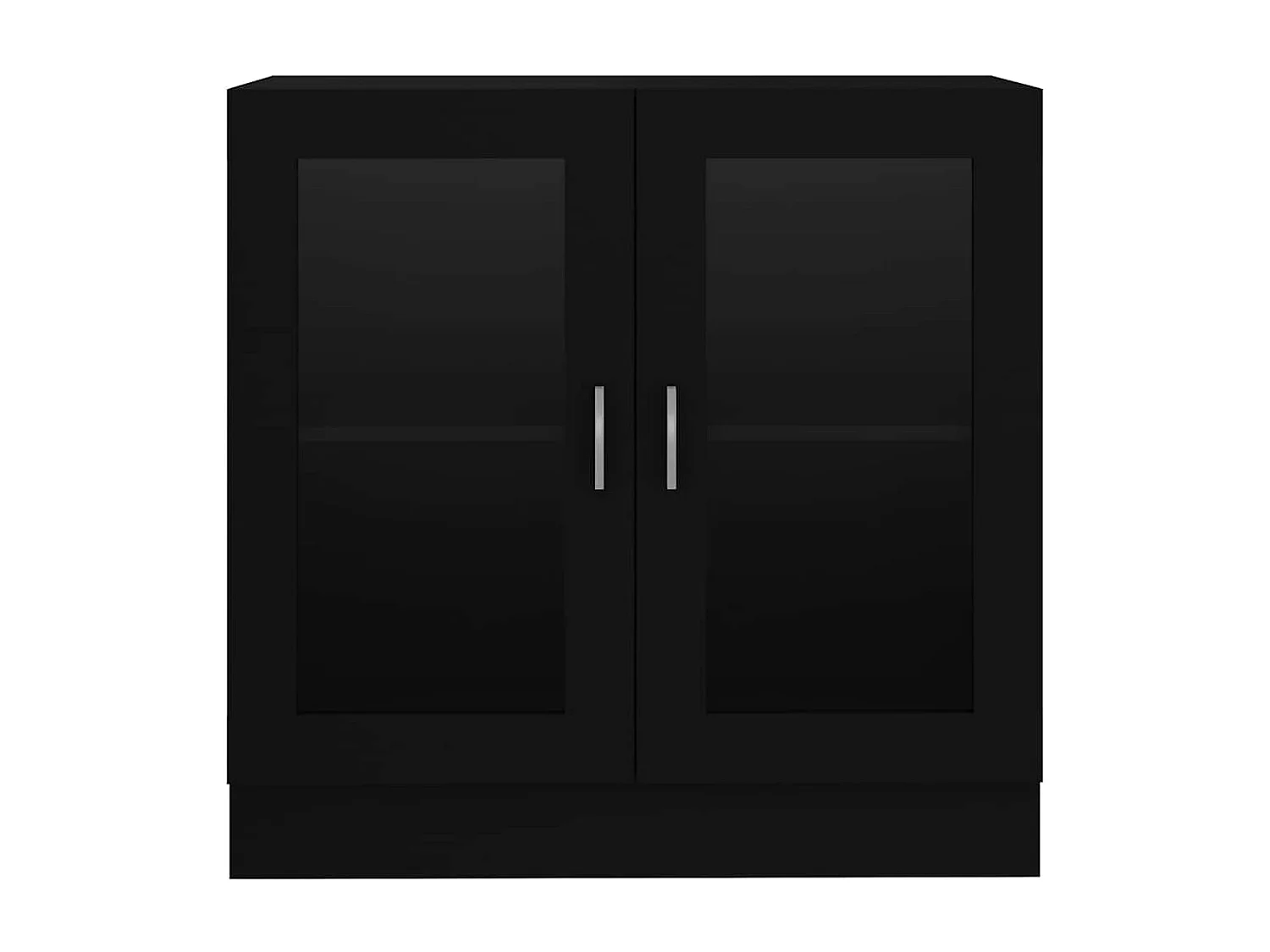 Vitrinenschrank Schwarz 82,5x30,5x80 cm Holzwerkstoff