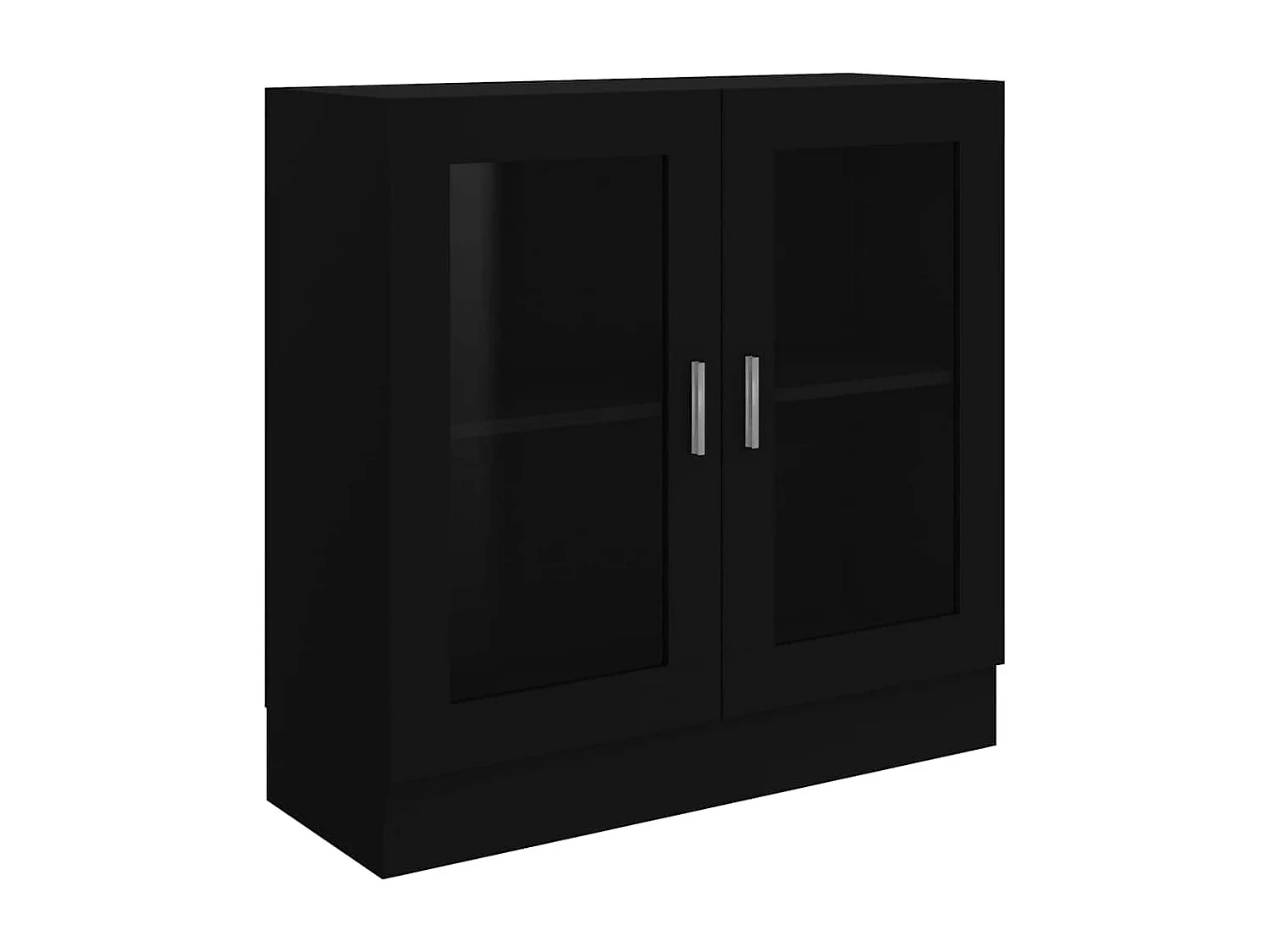 Vitrina de madera contrachapada negro 82,5x30,5x80 cm
