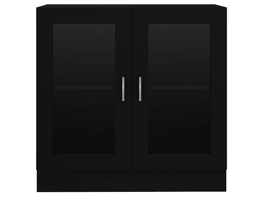 Vitrina de madera contrachapada negro 82,5x30,5x80 cm