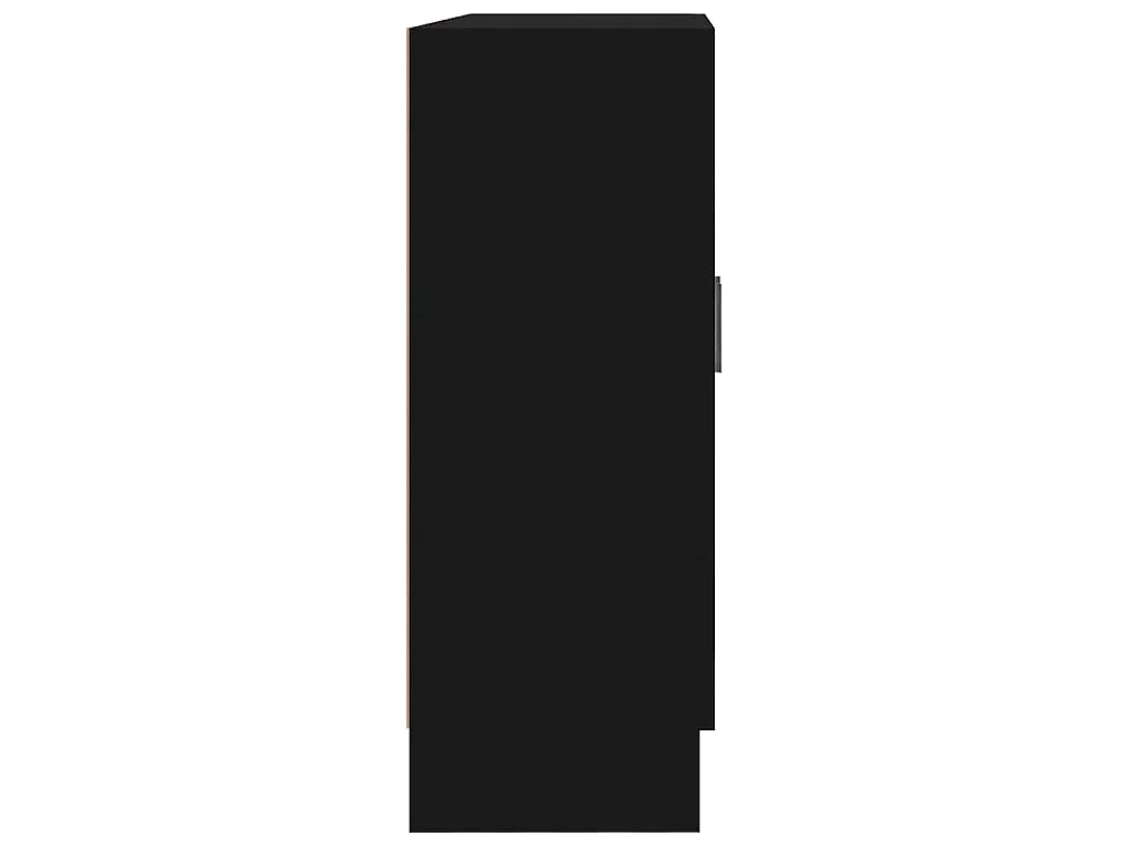 Vitrina de madera contrachapada negro 82,5x30,5x80 cm