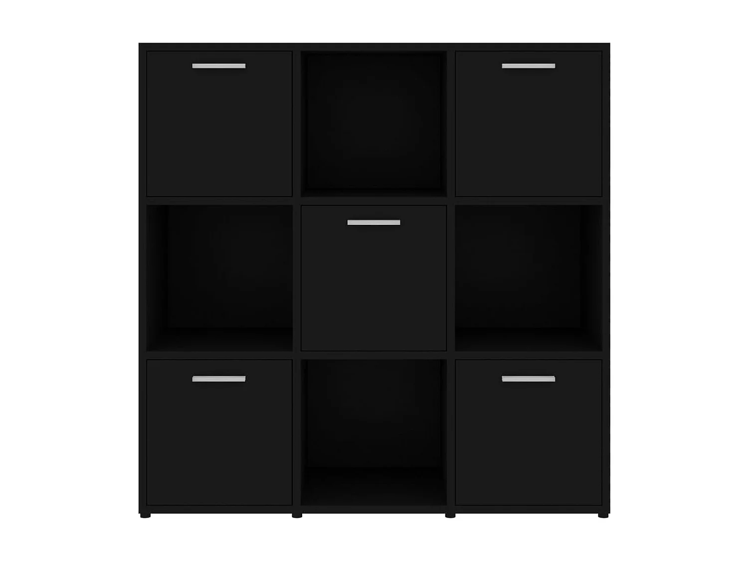 Boekenkast 90x30x90 cm bewerkt hout zwart