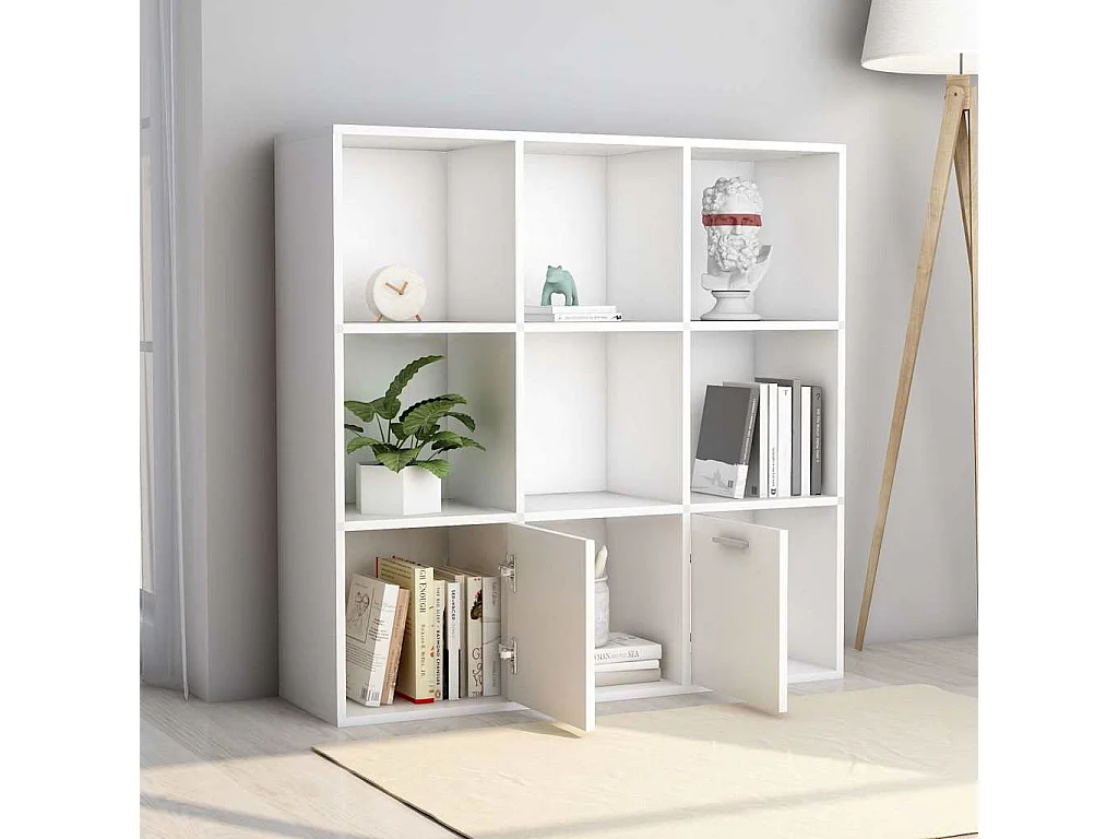 Bibliothèque Blanc 98x30x98 cm Bois d’ingénierie
