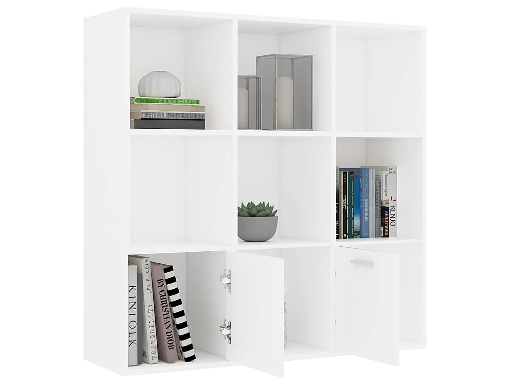Bibliothèque Blanc 98x30x98 cm Bois d’ingénierie