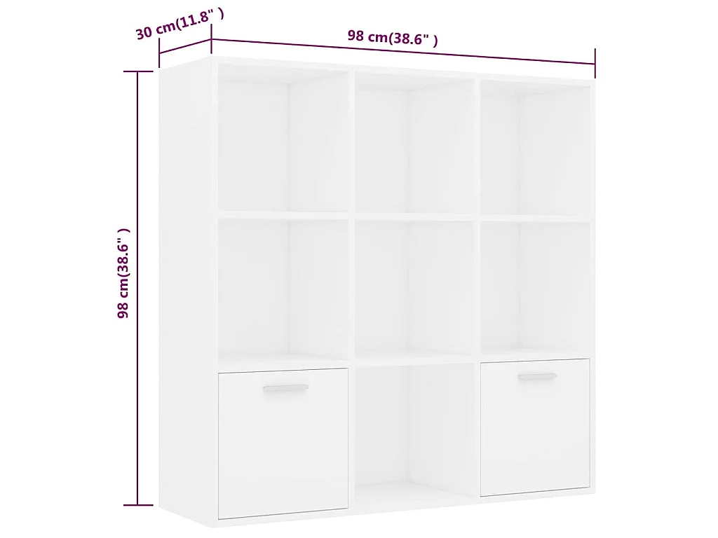 Bibliothèque Blanc 98x30x98 cm Bois d’ingénierie