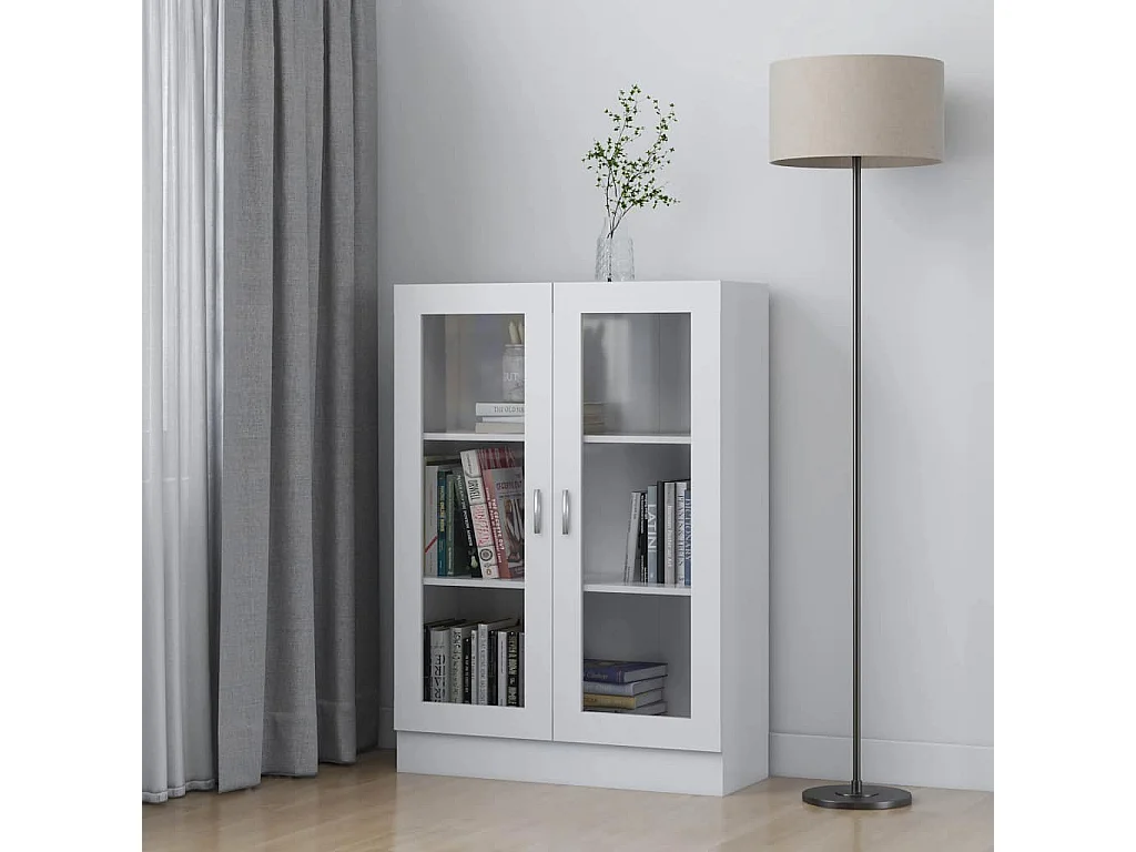 Armário vitrine 82,5x30,5x115 cm derivados de madeira branco