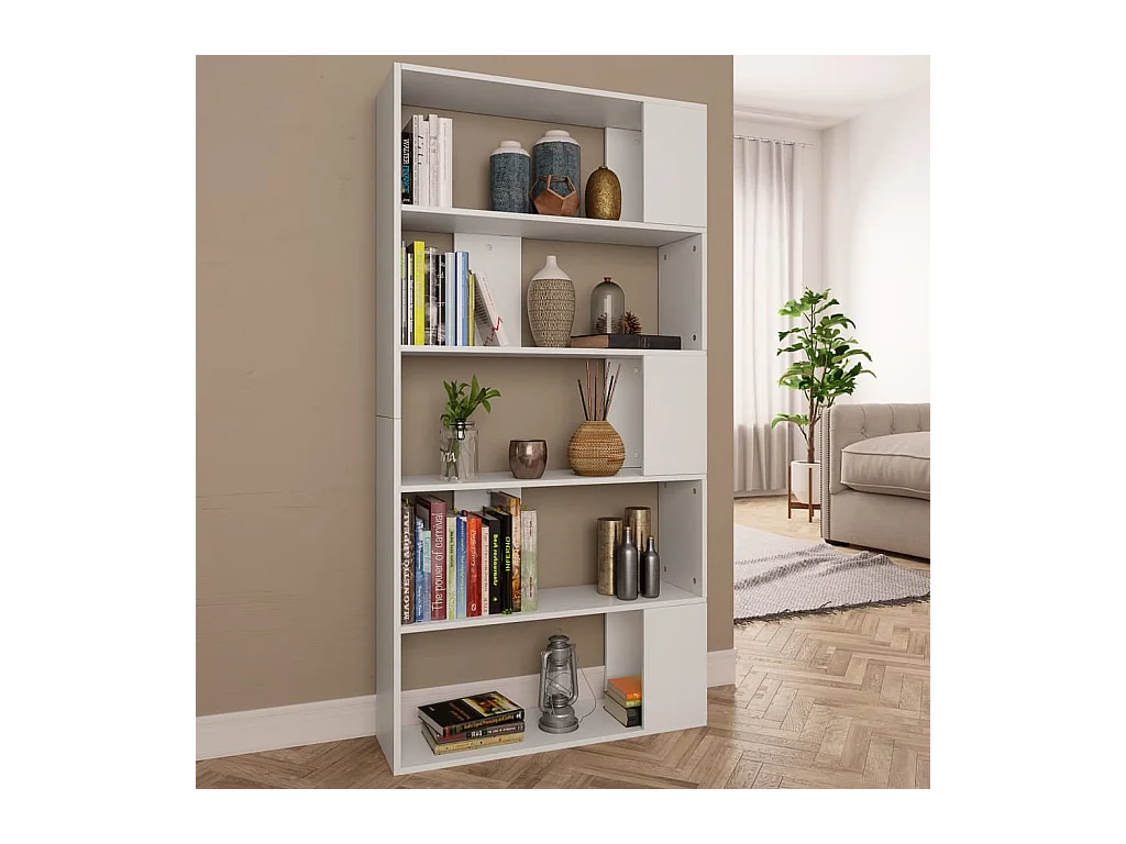Bibliothèque/Séparateur de pièce Blanc Bois d'ingénierie