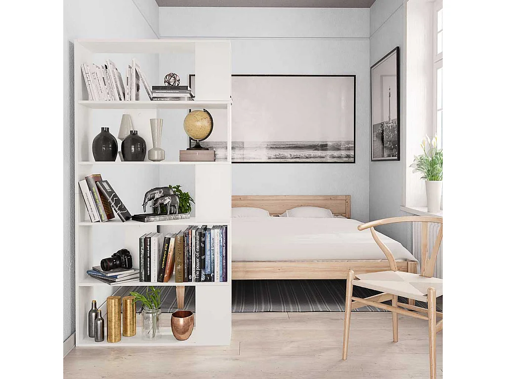 Bücherregal/Raumteiler Weiß 80x24x159 cm Holzwerkstoff