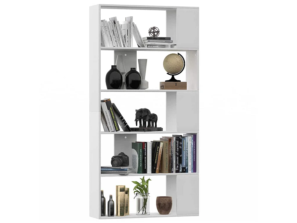 Boekenkast / kamerscherm 80x24x159 cm bewerkt hout wit