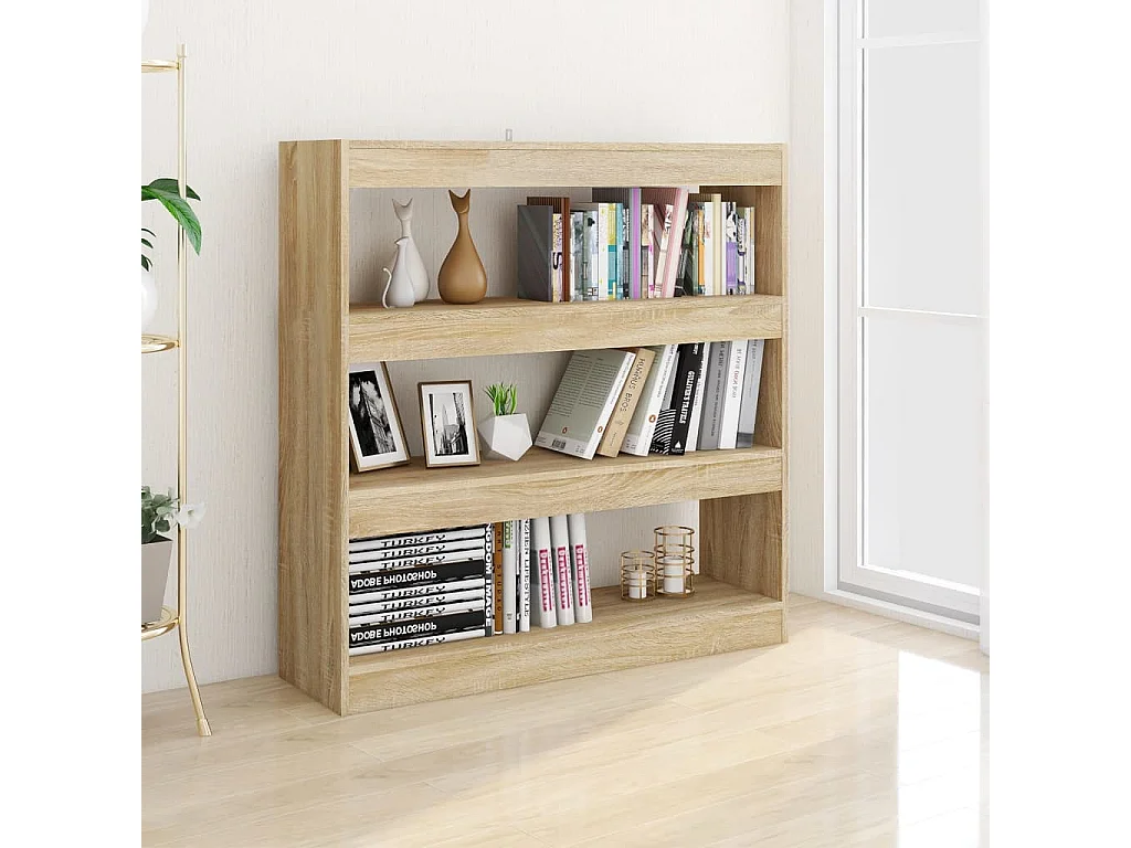 Bibliothèque/Séparateur de pièce chêne sonoma 100x30x103 cm