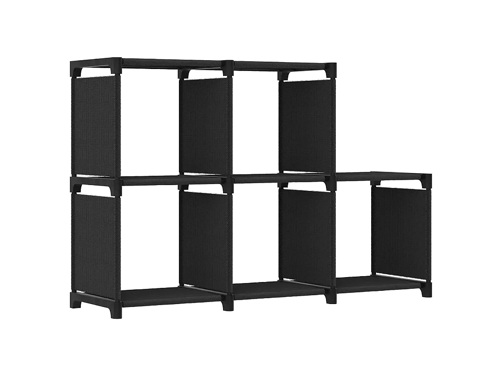 Étagère d'affichage 5 cubes Noir 103x30x72,5 cm Tissu