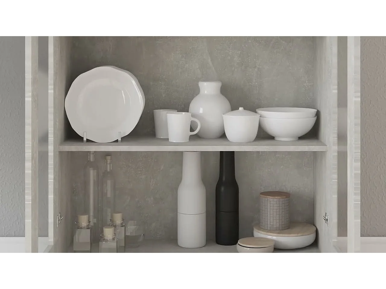 Armoire à vitrine Gris béton 82,5x30,5x185,5 cm Bois ingénierie