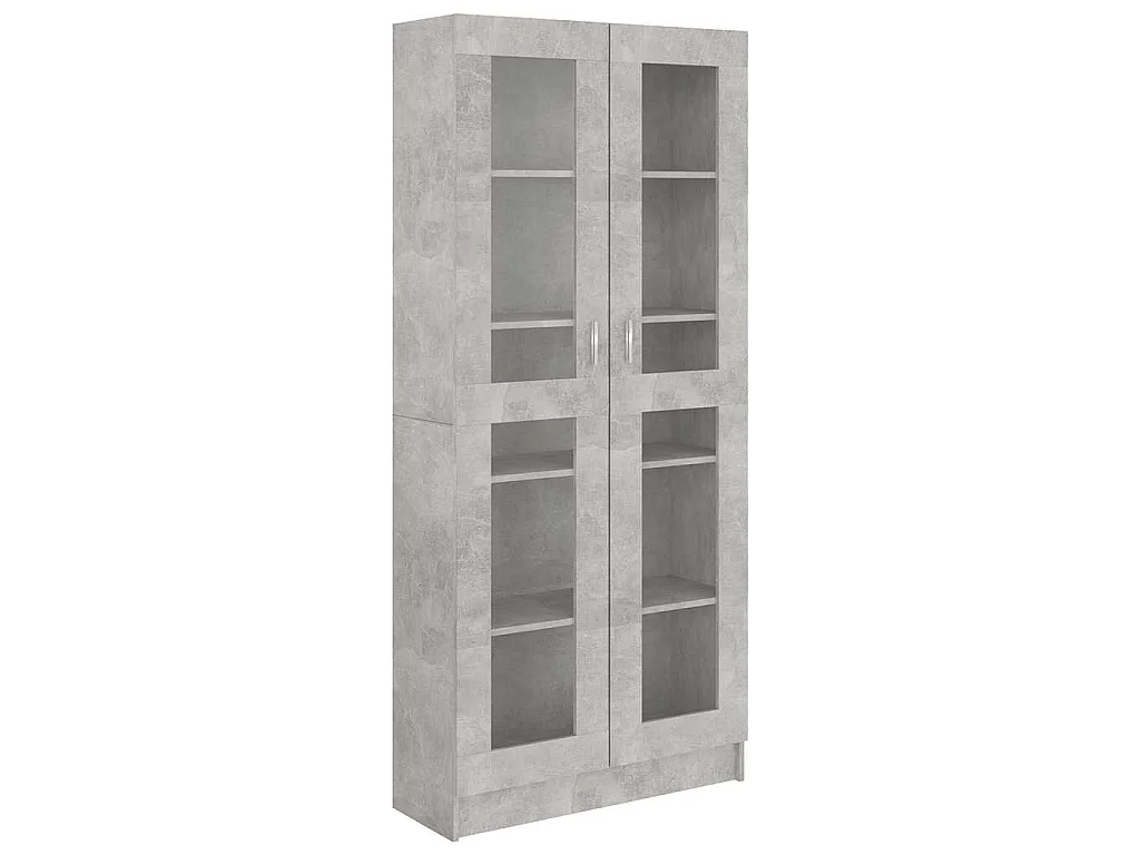 Vitrinekast 82,5x30,5x185,5 cm bewerkt hout betongrijs