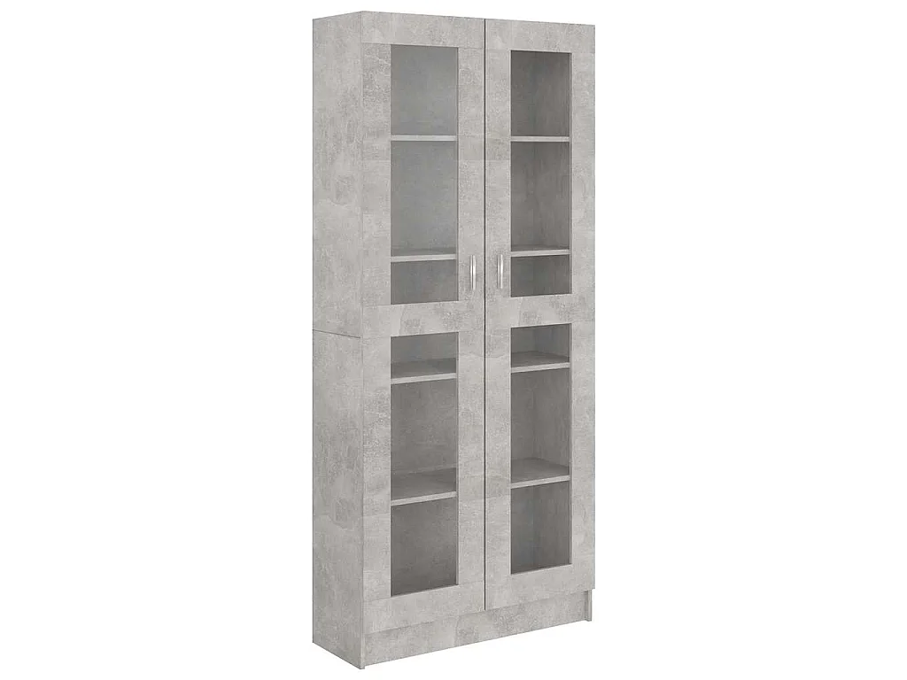 Vitrinekast 82,5x30,5x185 cm bewerkt hout betongrijs