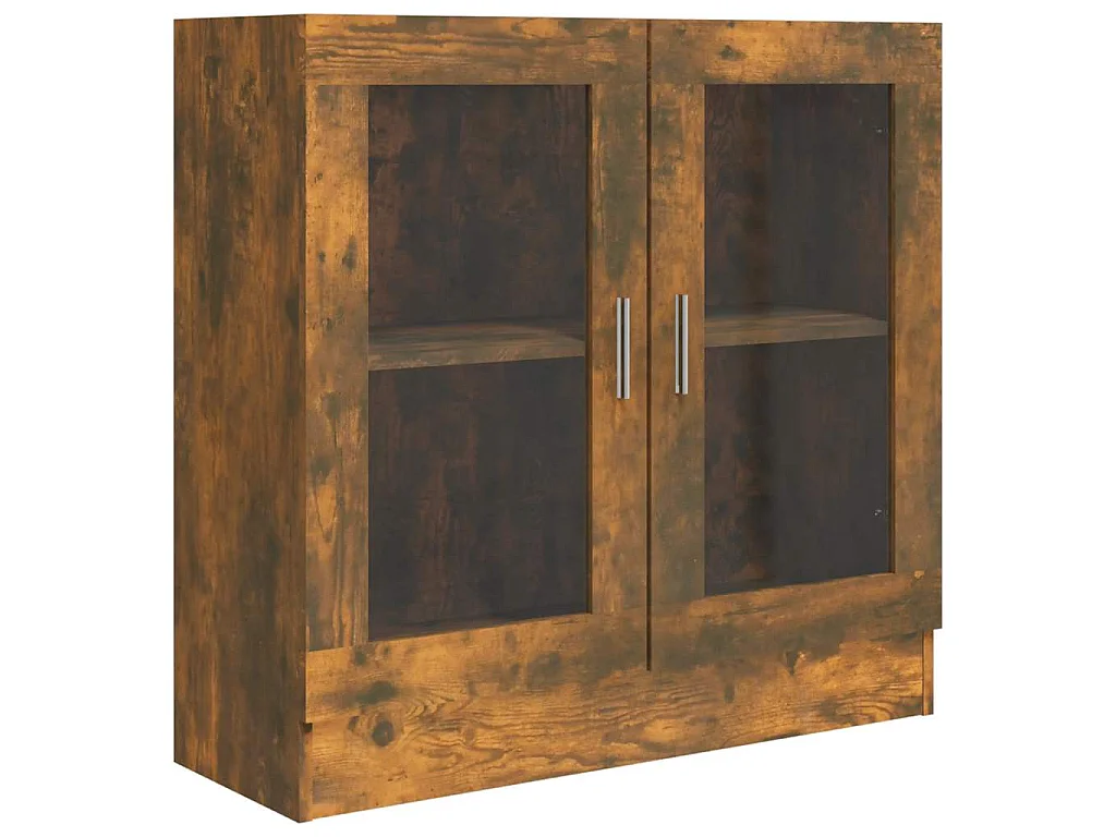 Armoire à vitrine Chêne fumé 82,5x30,5x80 cm Bois d'ingénierie