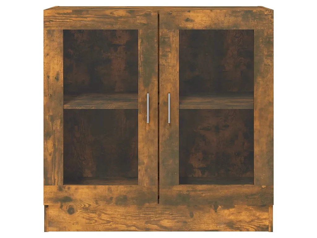 Armoire à vitrine Chêne fumé 82,5x30,5x80 cm Bois d'ingénierie