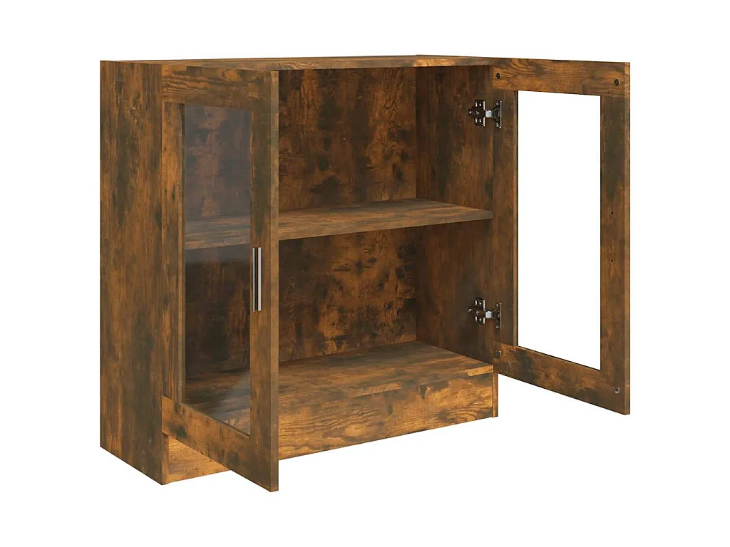 Armoire à vitrine Chêne fumé 82,5x30,5x80 cm Bois d'ingénierie