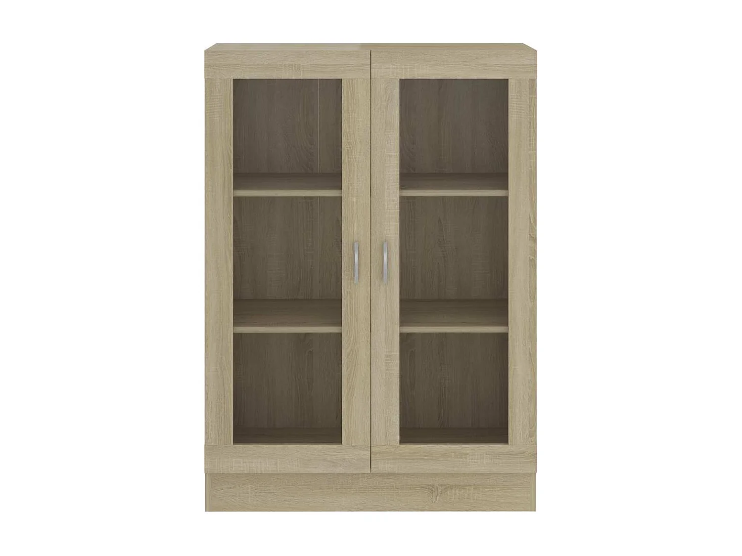 Vitrina de madera contrachapada color roble 82,5x30,5x115 cm