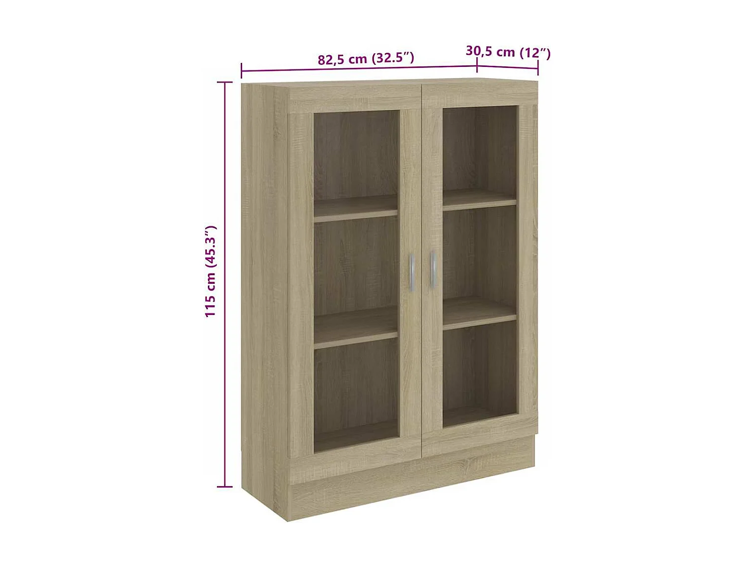 Armoire à vitrine Chêne sonoma 82,5x30,5x115 cm Bois ingénierie