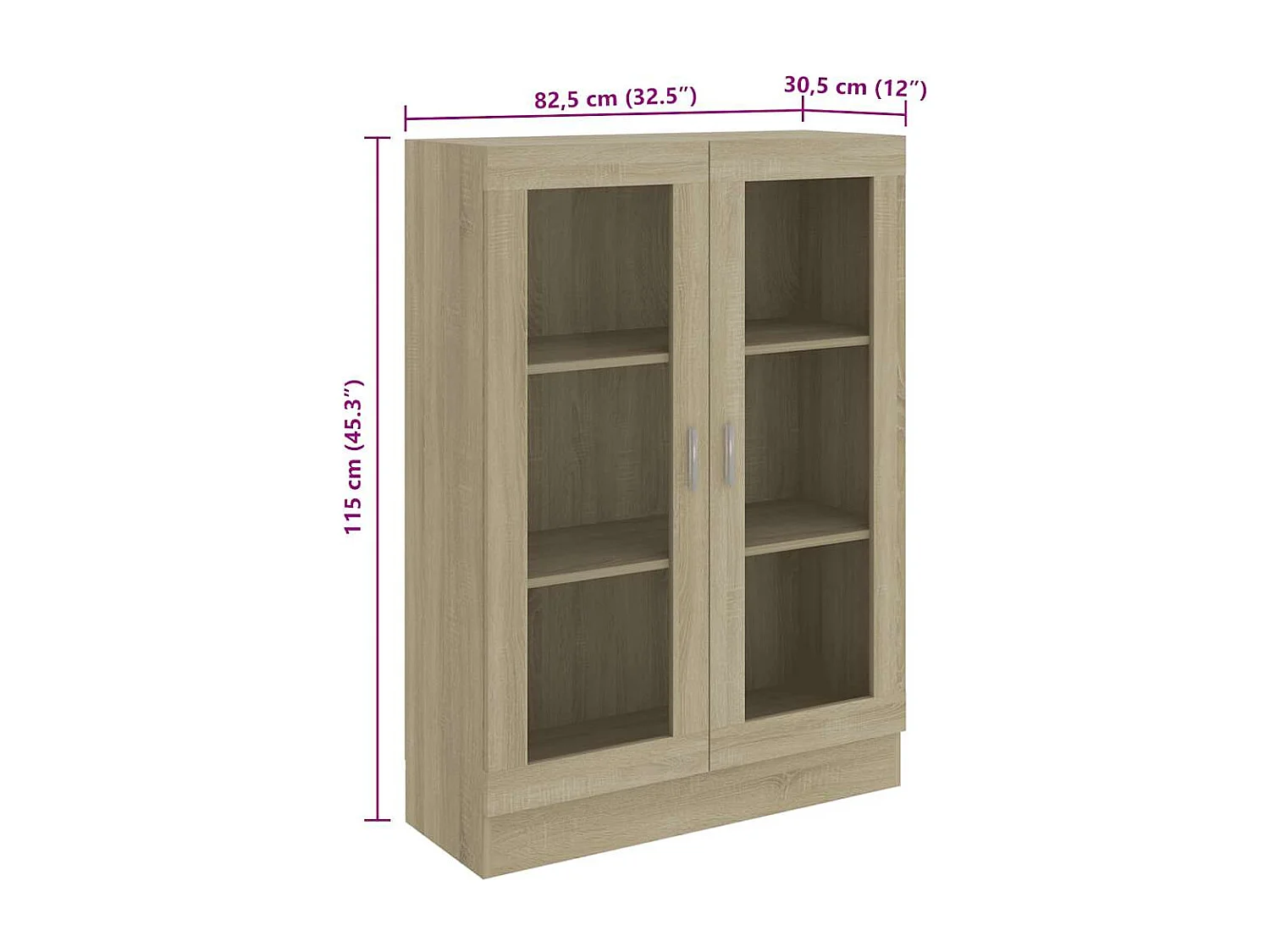 Armoire à vitrine Chêne sonoma 82,5x30,5x115 cm Bois ingénierie