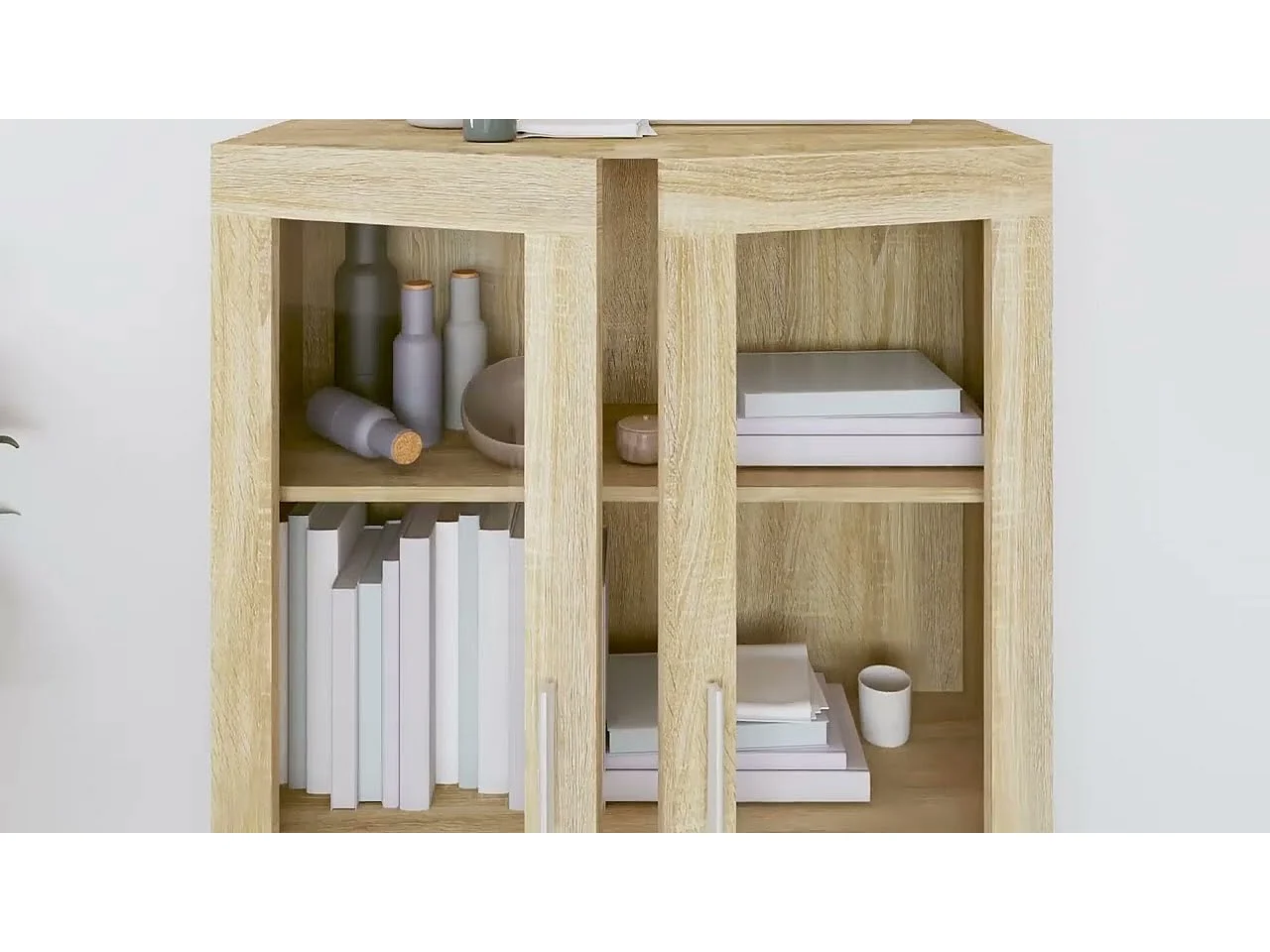 Armoire à vitrine Chêne sonoma 82,5x30,5x115 cm Bois ingénierie