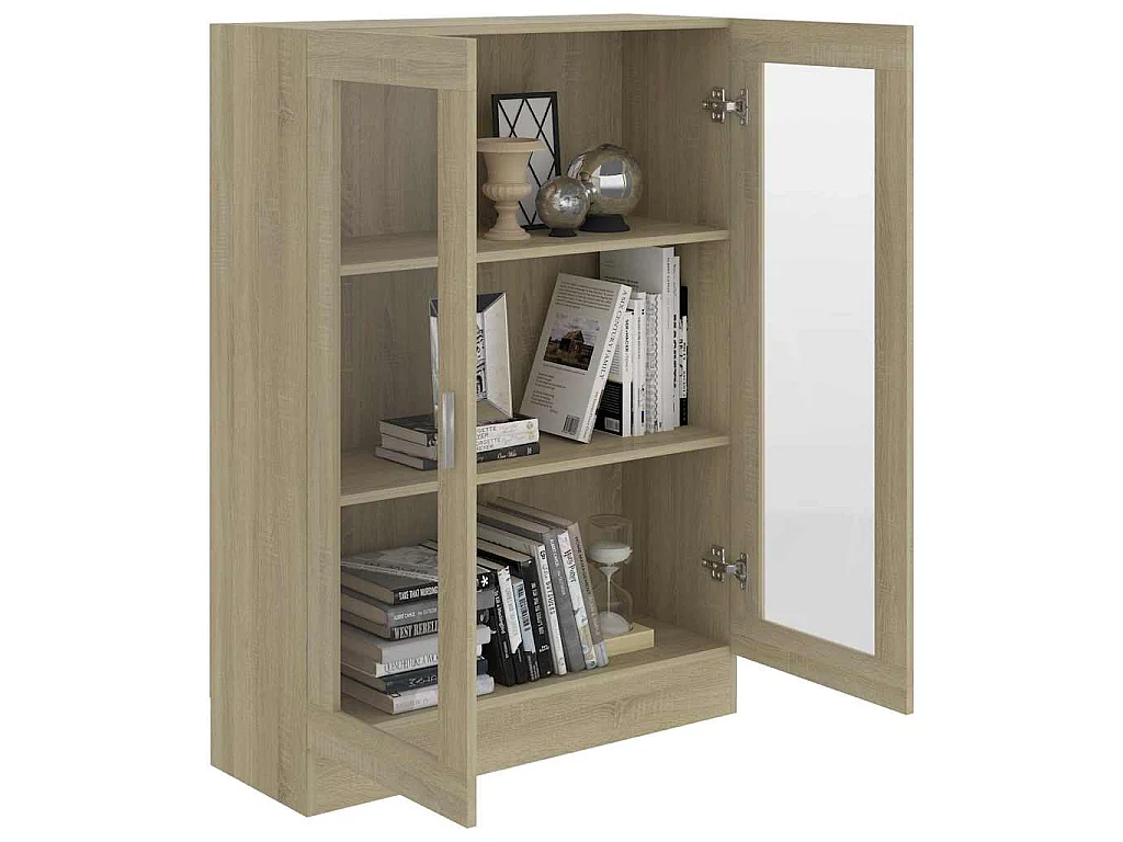 Vitrinenschrank Sonoma-Eiche 82,5x30,5x115 cm Holzwerkstoff