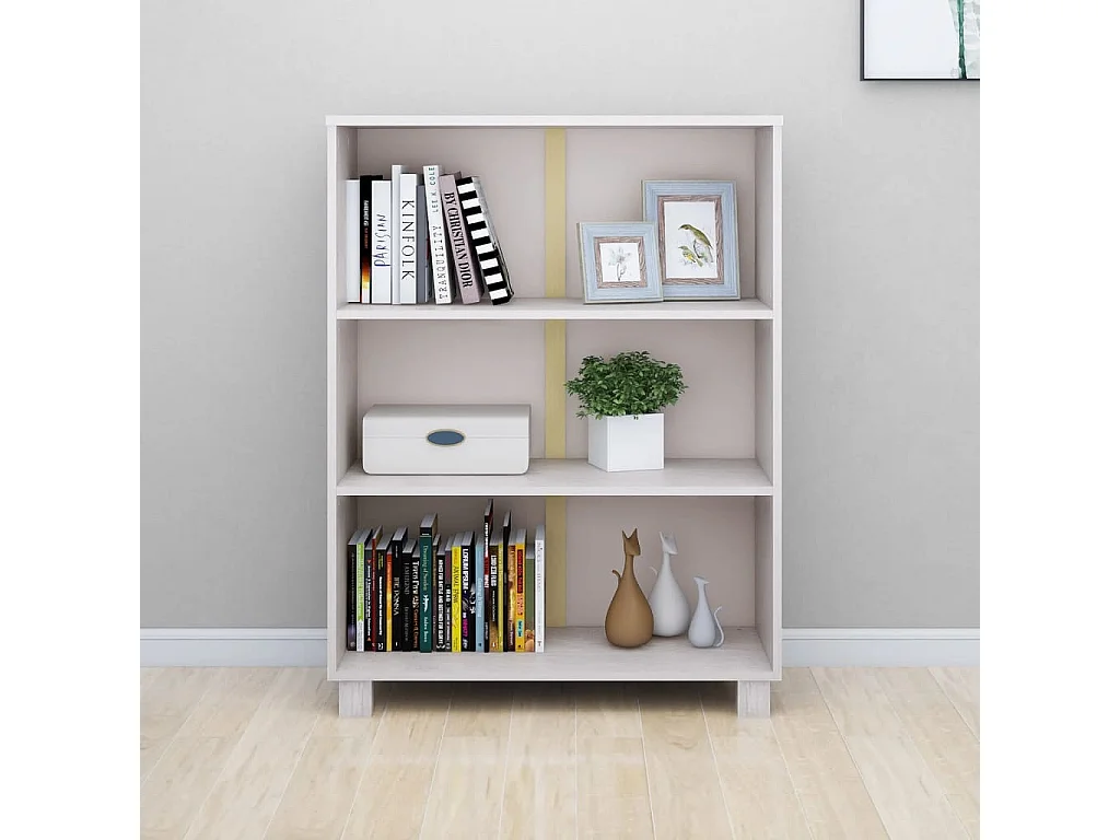 Bibliothèque HAMAR Blanc 85x35x112 cm Bois de pin massif