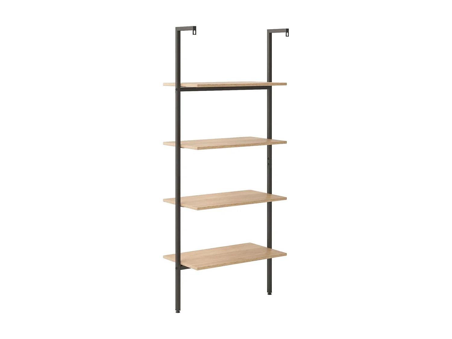 Scaffale Pendente 4 Livelli Marrone Chiaro e Nero 64x35x152,5cm