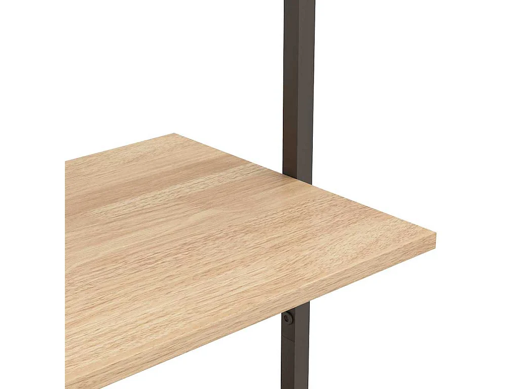 Étagère inclinée à 4 niveaux Marron clair et noir 64x35x152,5cm
