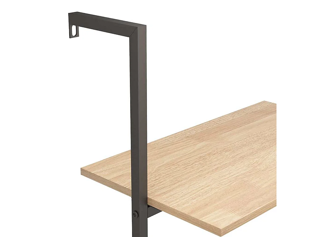 Étagère inclinée à 4 niveaux Marron clair et noir 64x35x152,5cm