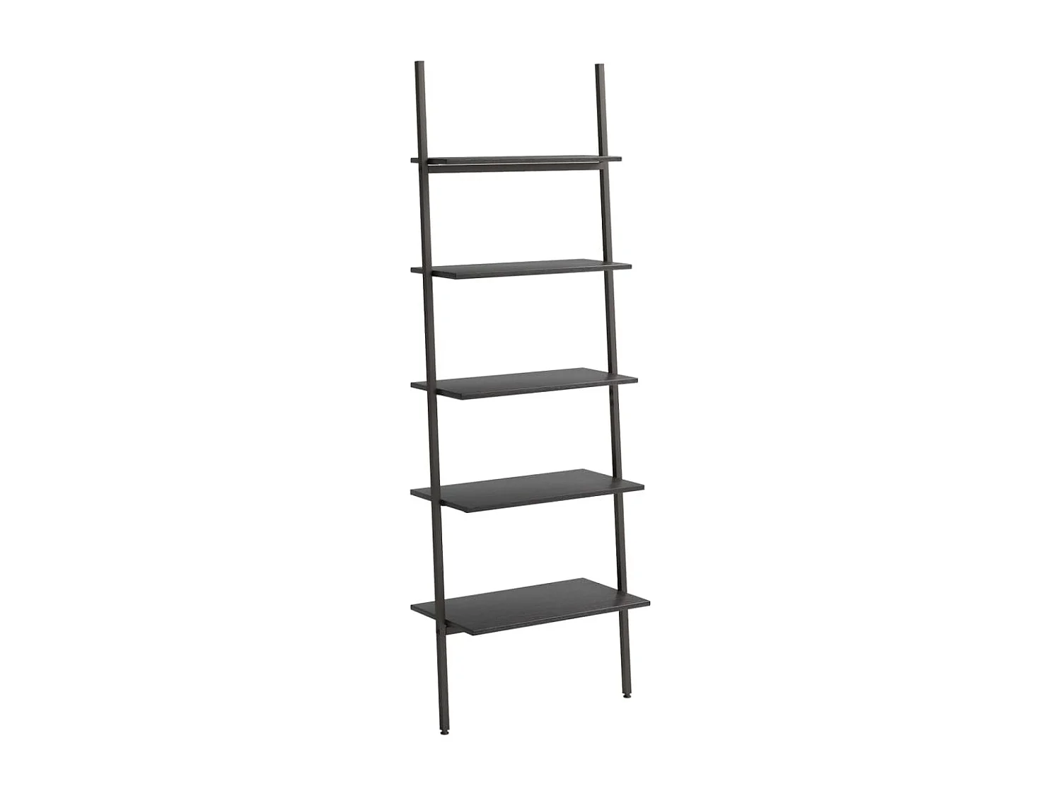 Ladderrek met 5 schappen 64x34x185,5 cm zwart