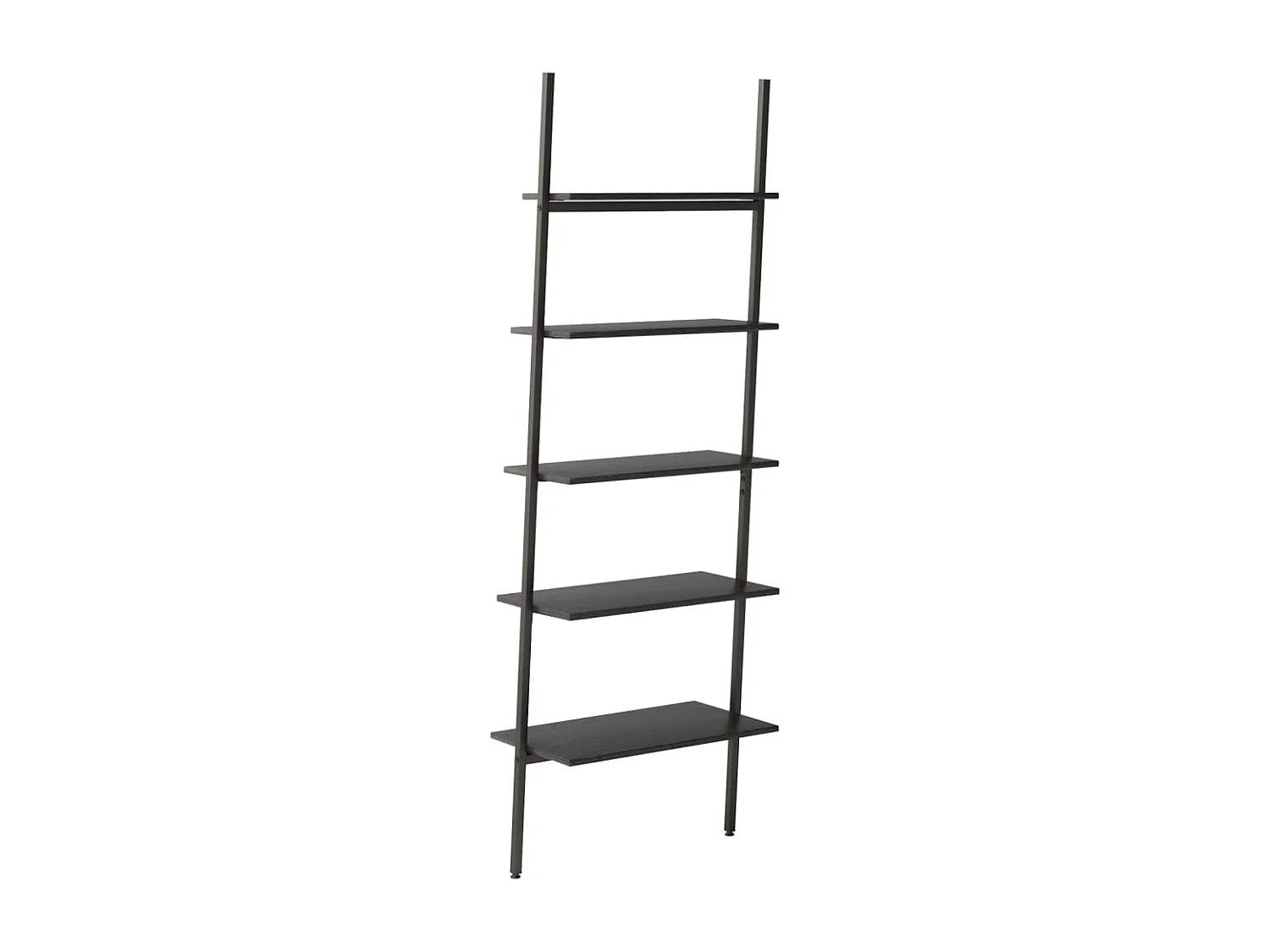 Ladderrek met 5 schappen 64x34x185,5 cm zwart