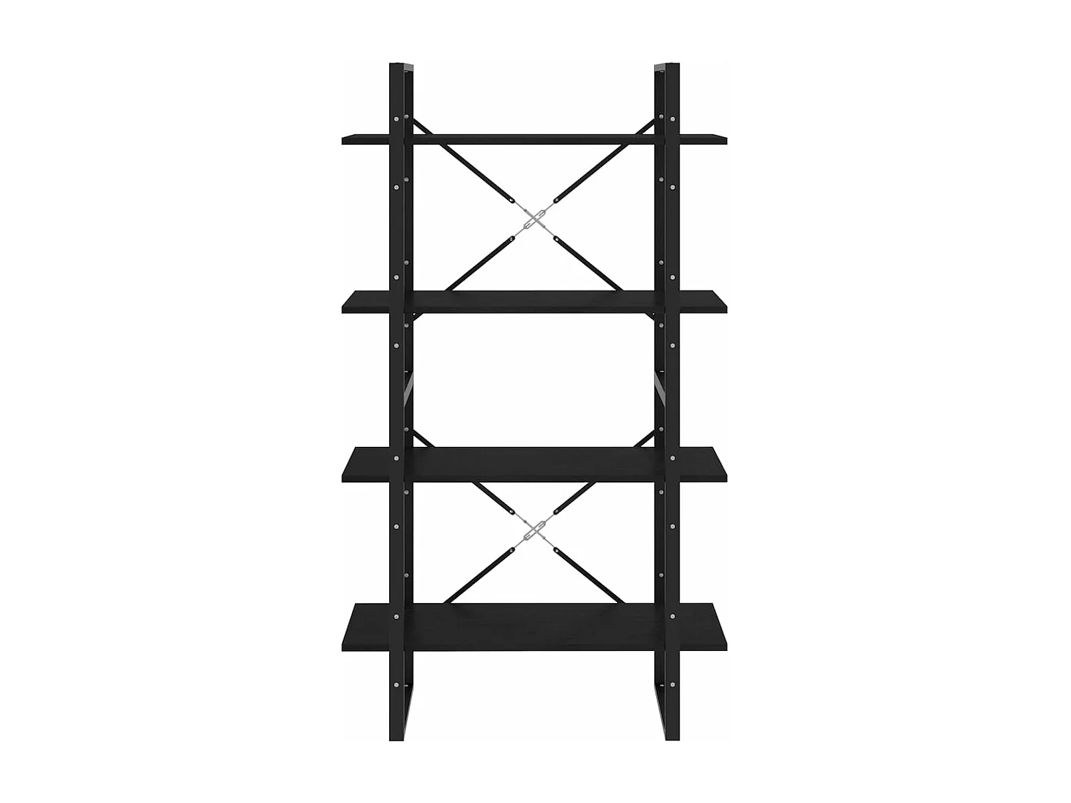 Boekenkast met 4 schappen 80x30x140 cm massief grenenhout zwart