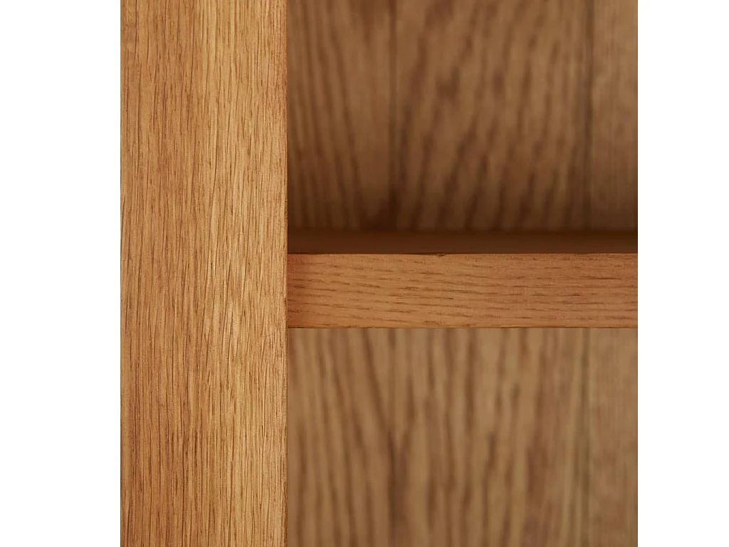 Bücherschrank mit 4 Türen 80x35x180 cm Eiche Massivholz & Glas