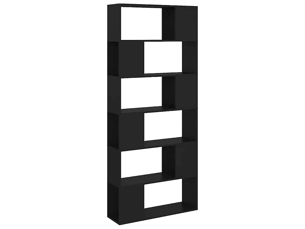 Libreria/Divisorio Nero 80x24x186 cm in Truciolato