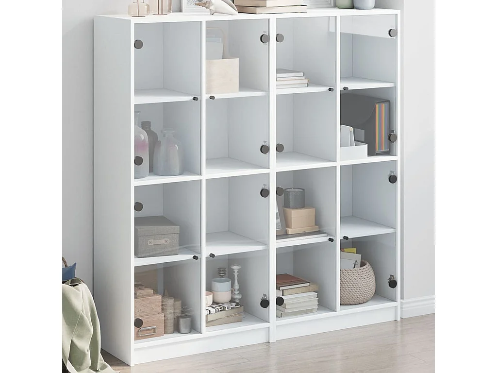 Estantería con puertas madera de ingeniería negro 136x37x142 cm