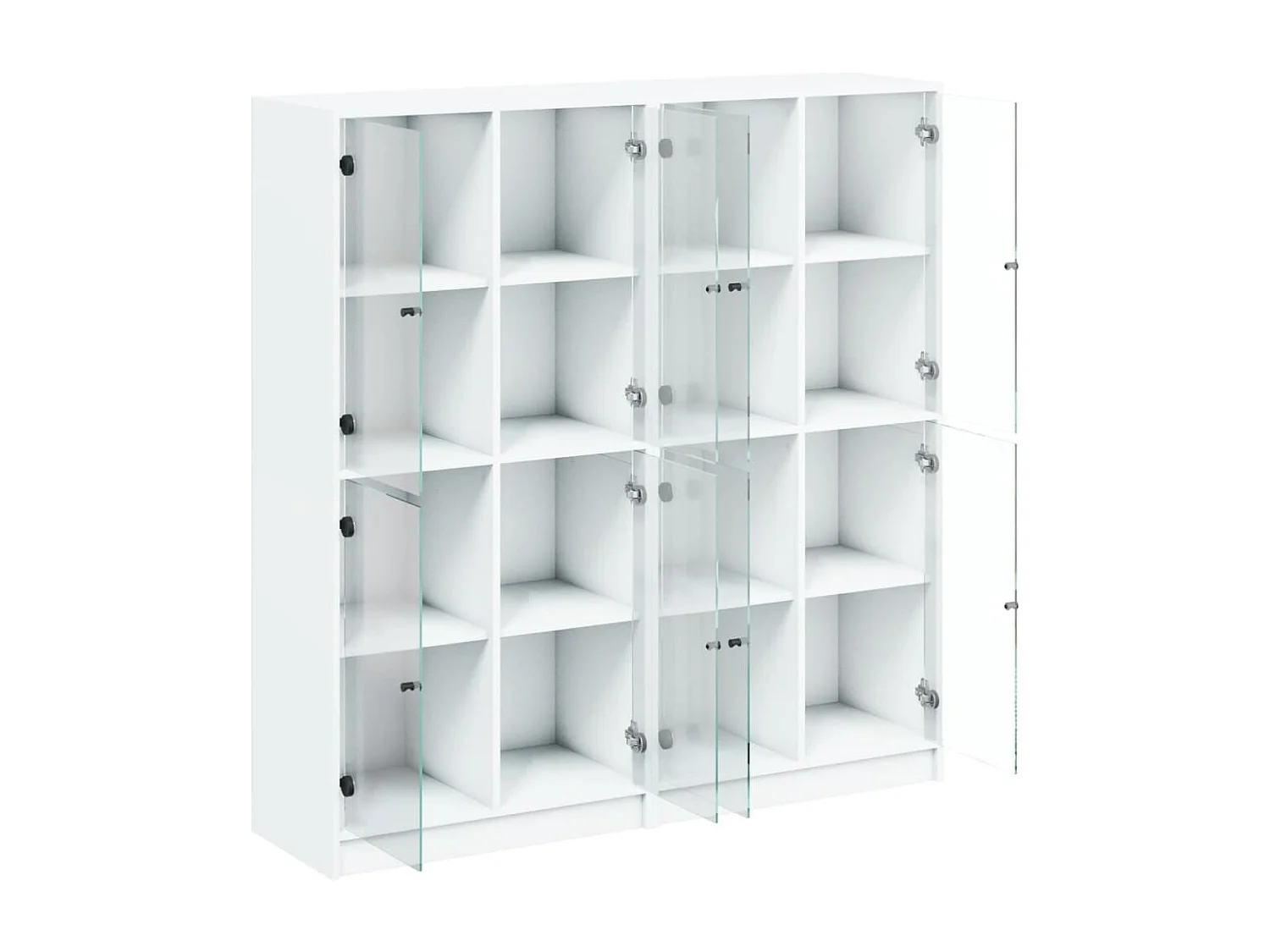 Estantería con puertas madera de ingeniería negro 136x37x142 cm