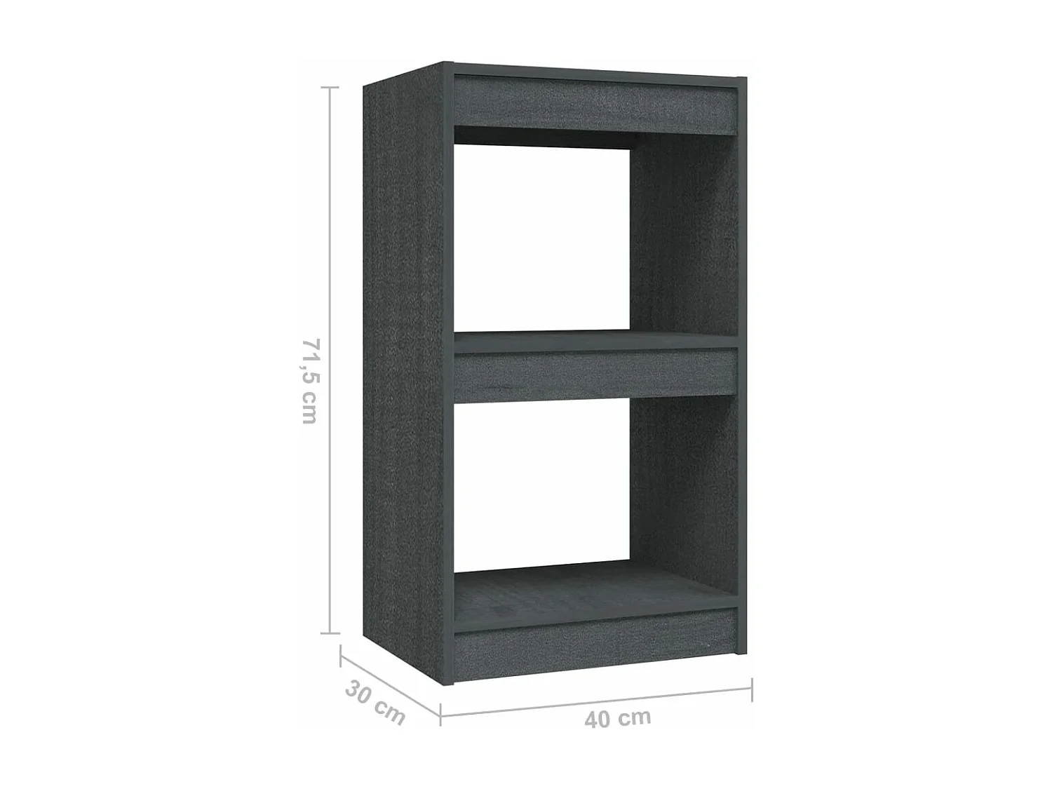 Bibliothèque Gris 40x30x71,5 cm Bois de pin massif