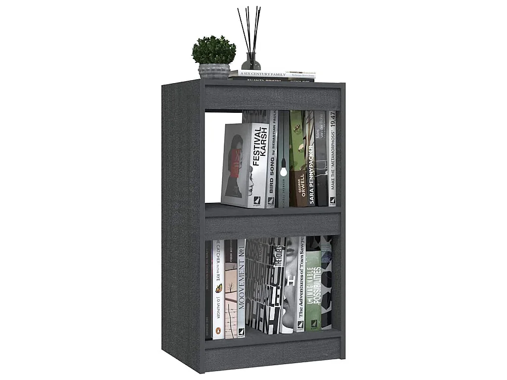 Bibliothèque Gris 40x30x71,5 cm Bois de pin massif