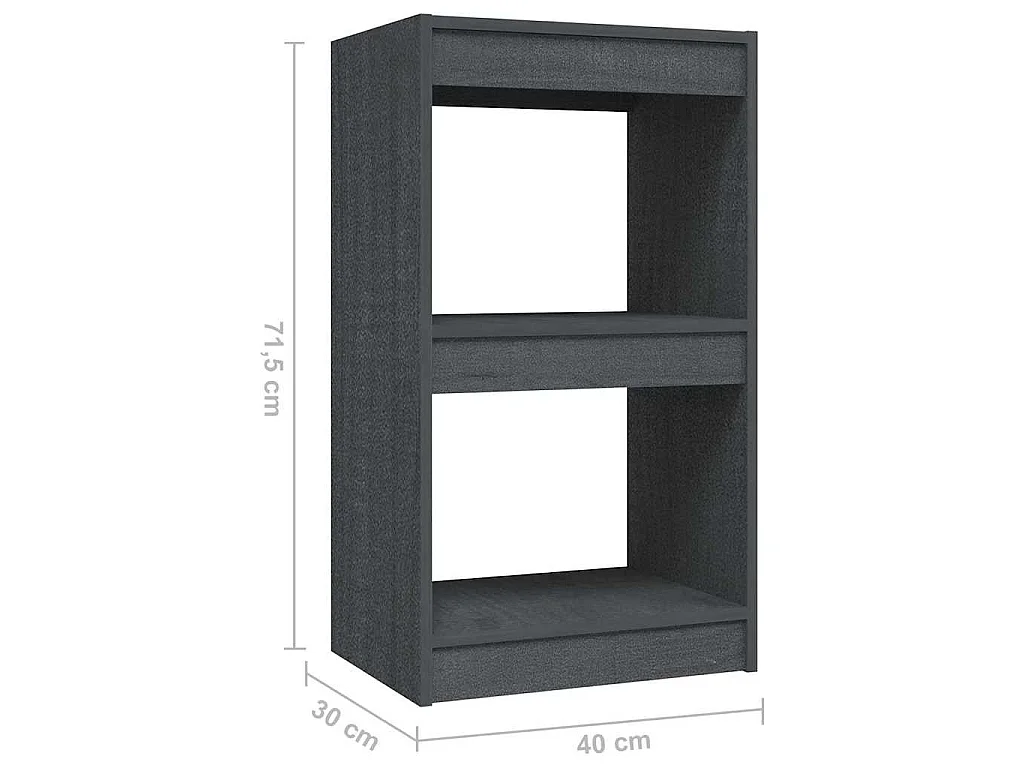 Bibliothèque Gris 40x30x71,5 cm Bois de pin massif