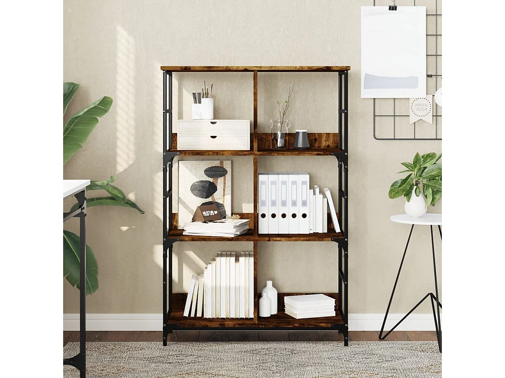 Libreria Rovere Fumo 78,5x33x117,5 cm in Legno Multistrato