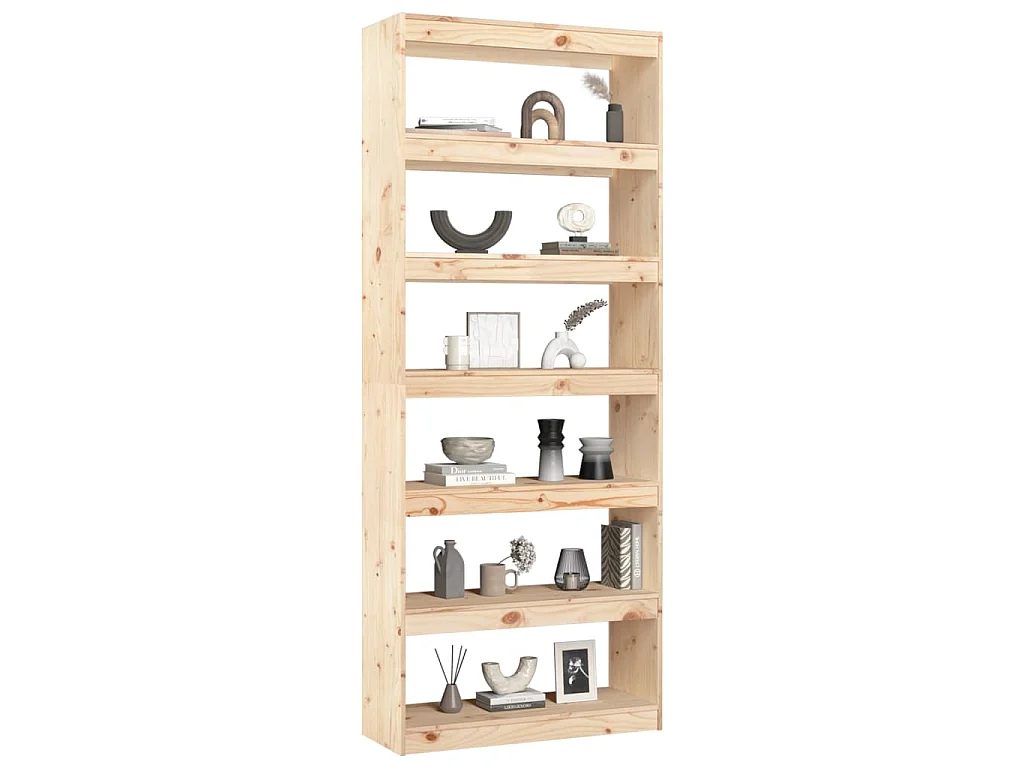 Bücherregal/Raumteiler 80x30x199,5 cm Massivholz Kiefer